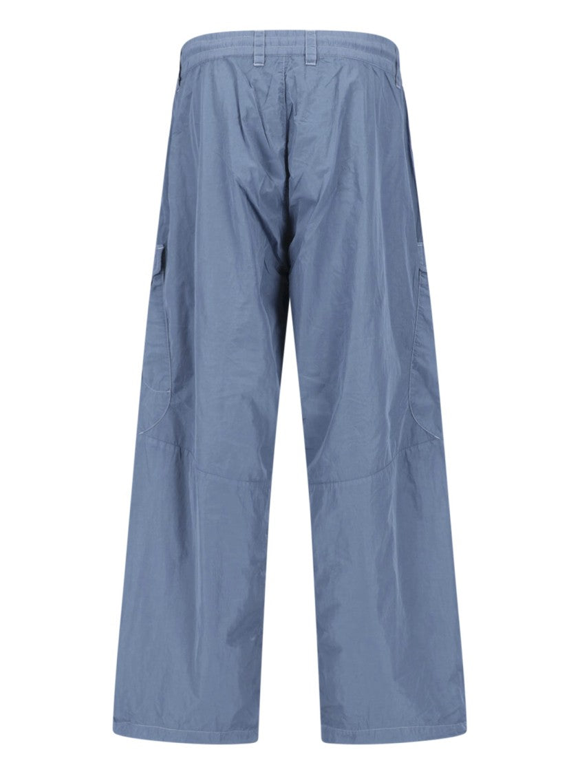 C.P. Company Wide-Leg Cargo Pants With Lens Detail And Smooth Fabric