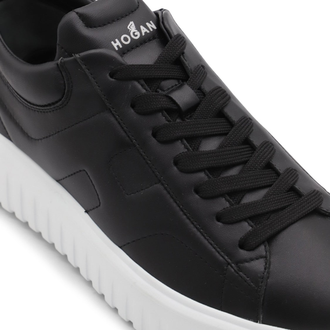Hogan Black Leather Sneakers