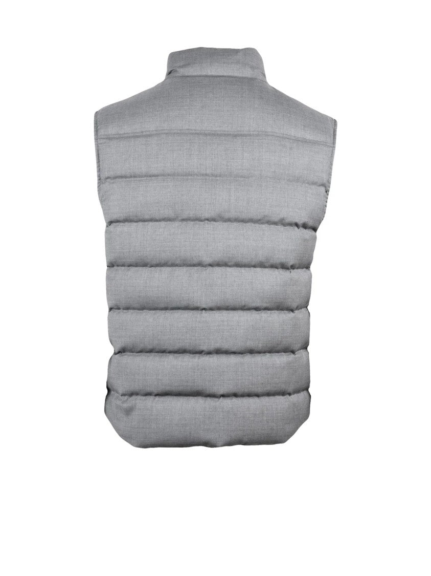 Luigi Bianchi Down Vest With High Collar And Horizontal Quilting