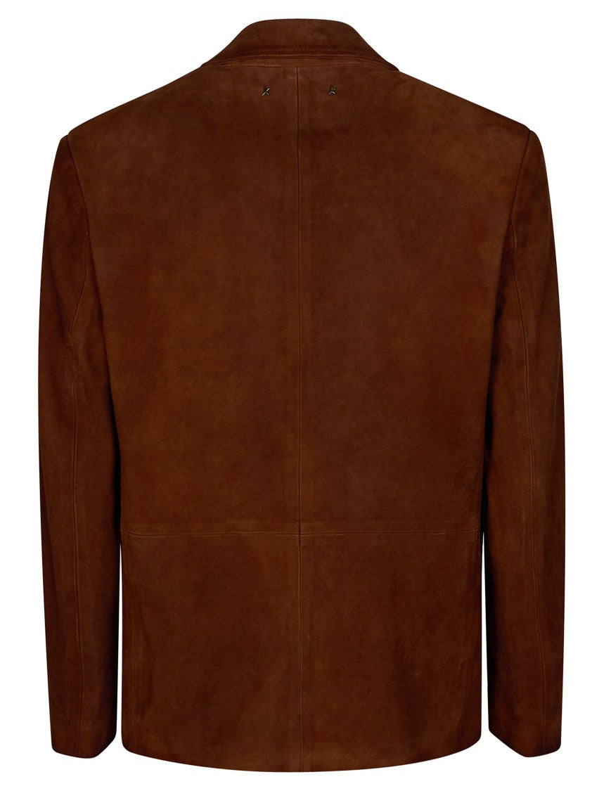 Golden Goose Robyn Waxed Brown Waxed Cotton Jacket