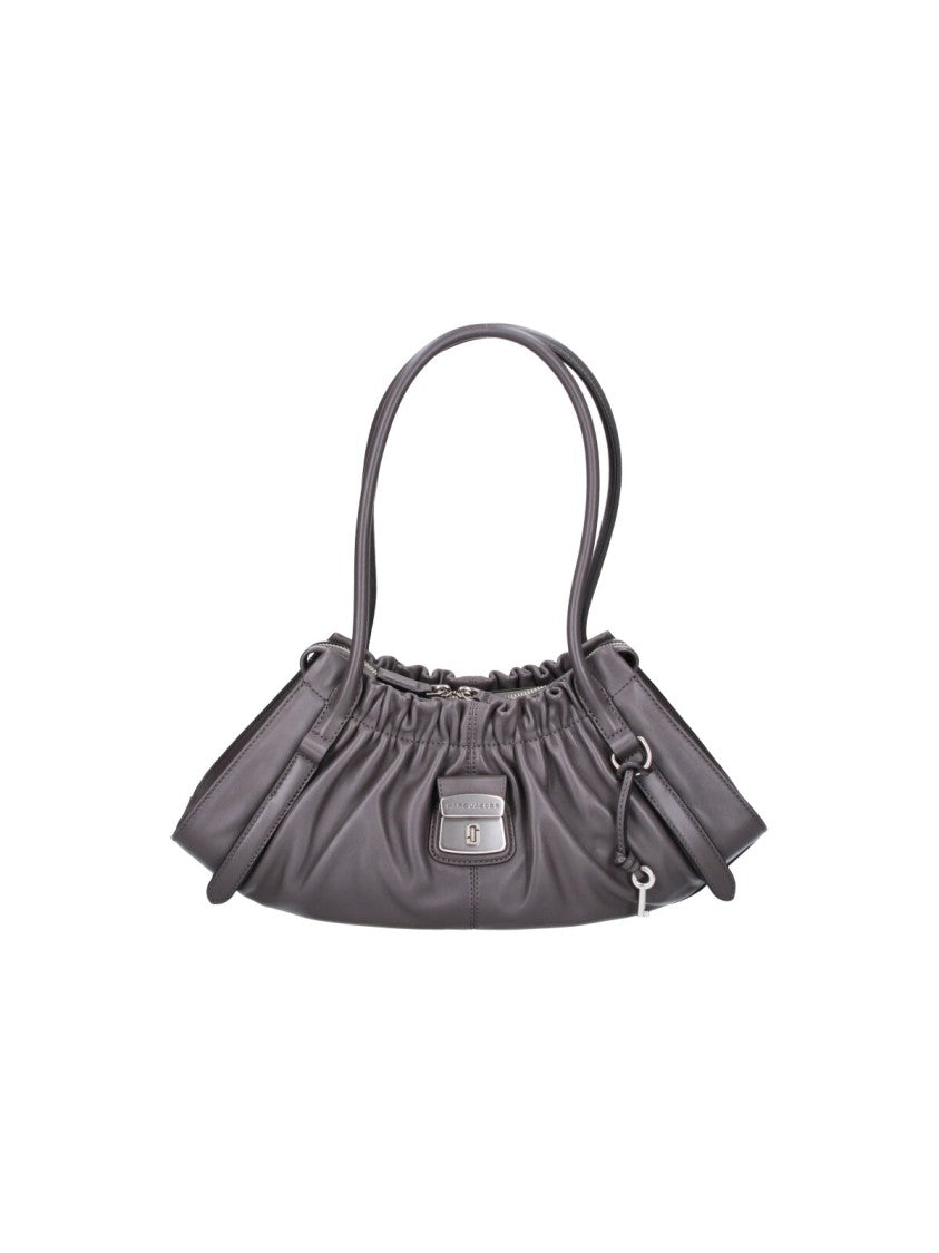 Marc Jacobs Gathered Design Leather Shoulder Bag With Padlock Charm