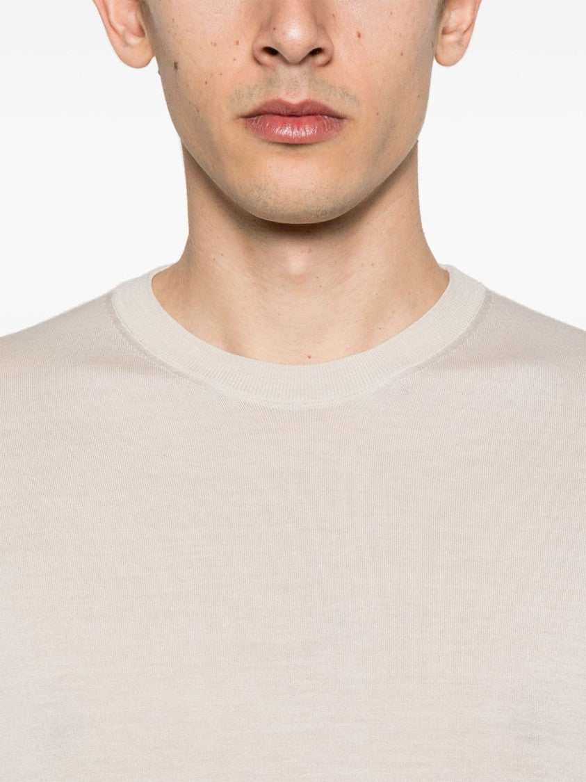 Drumohr Light Beige Merino Wool Sweater