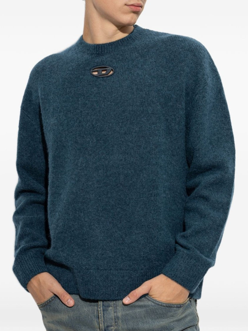 Diesel Casual Relaxed Fit Knit Sweater With Textured Weave