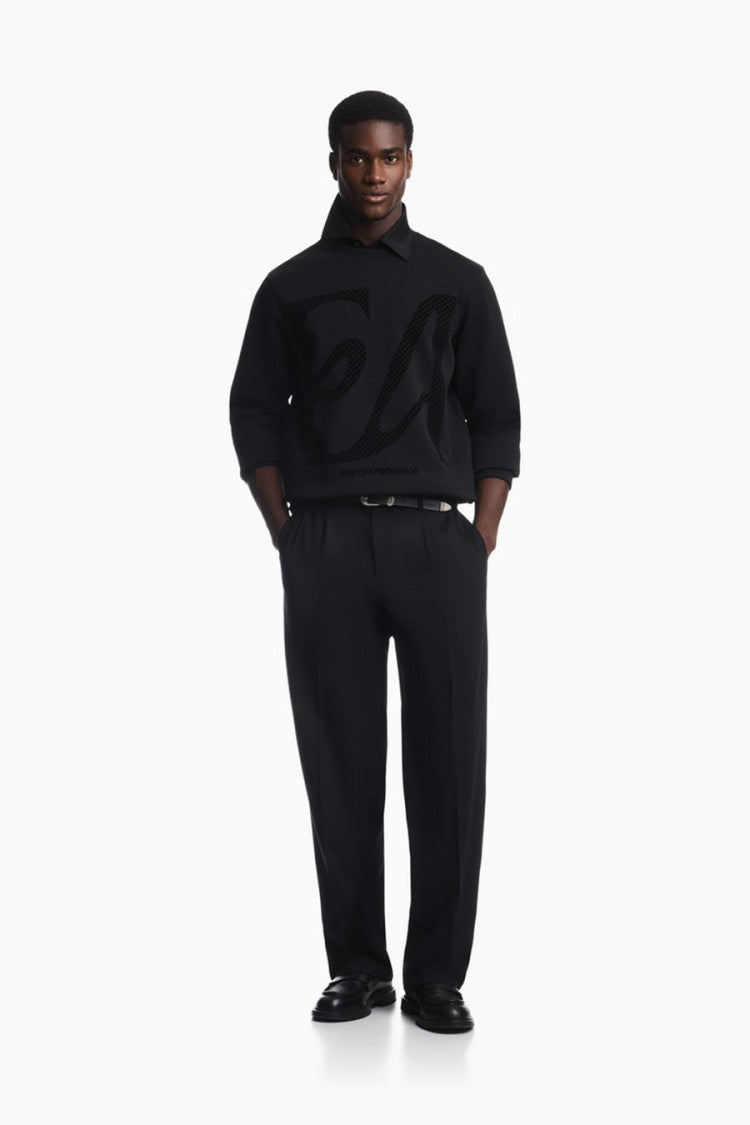 Emporio Armani Black Cotton-Blend Logo Sweatshirt