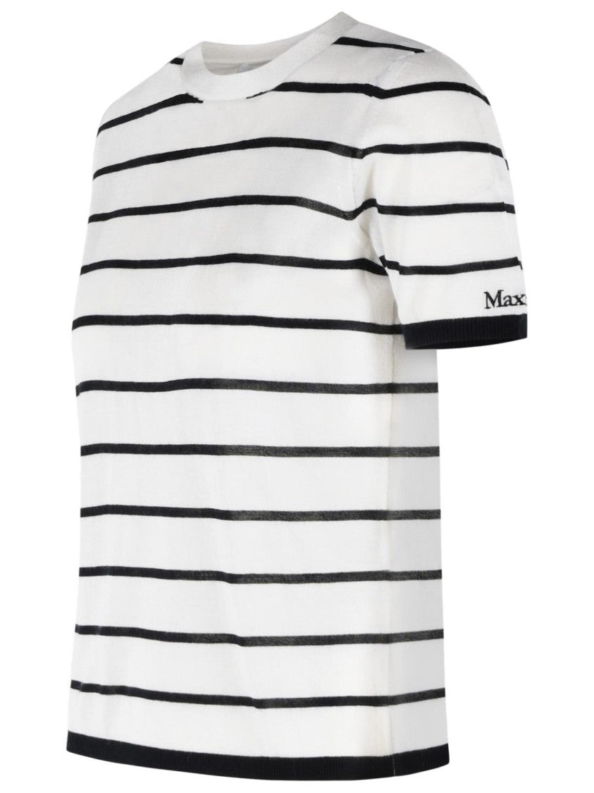 Max Mara 'Favetta' Cashmere And Cream Silk T-Shirt