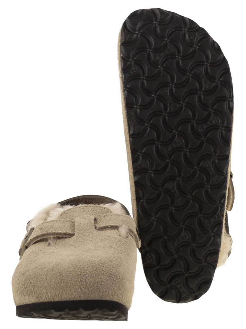 Birkenstock Tokio Shearling - Suede And Lambskin Slippers