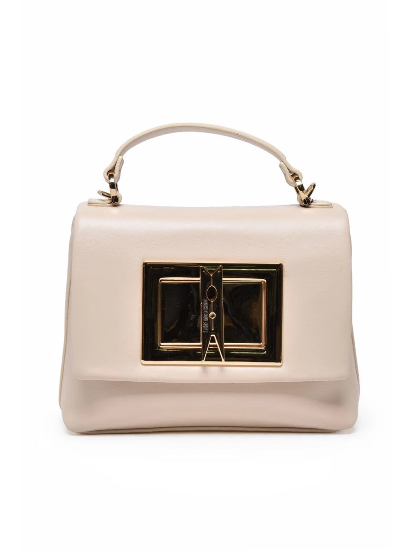 Love Moschino White Combination Lock Polyurethane Shoulder Bag