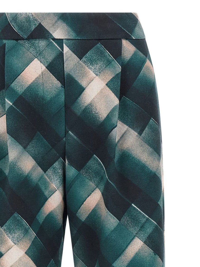 Dries Van Noten Geometric Pattern Wide-Leg Trousers With High Waist
