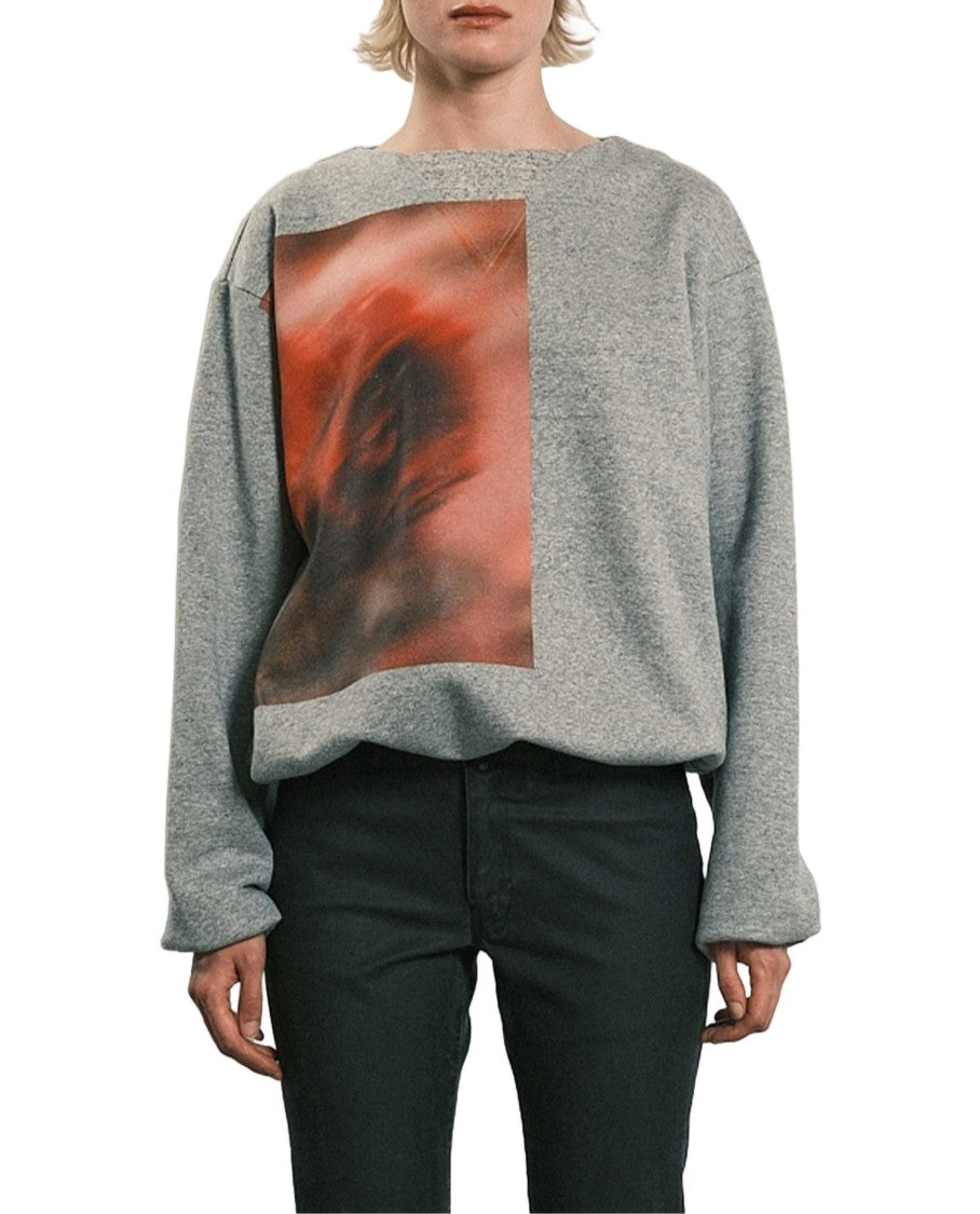 Tanaka Relaxed Fit Crewneck Sweatshirt With Abstract Prints
