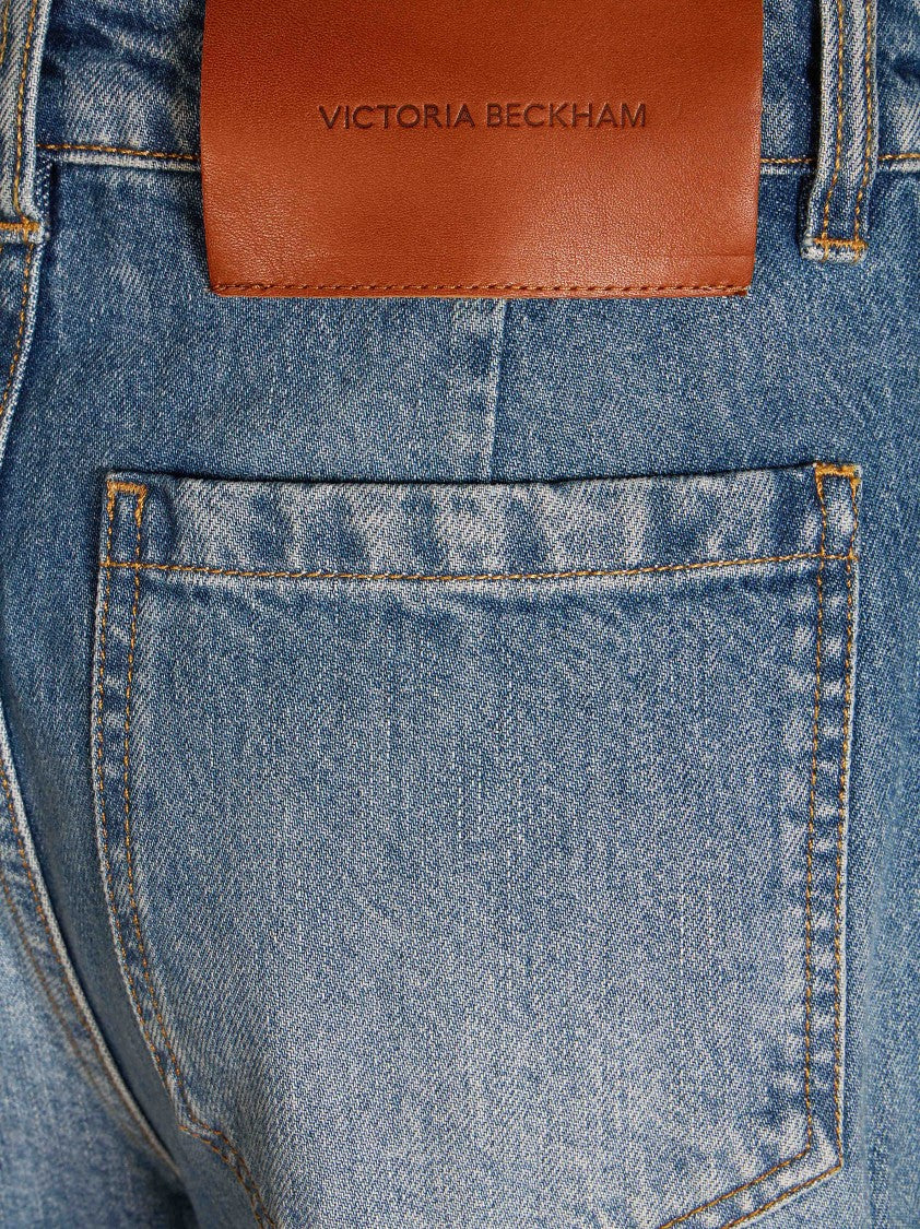 Victoria Beckham Mid-Blue Alina Straight-Leg Denim Jeans