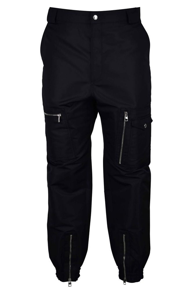 Alexander Mcqueen Cargo-Style Black Pants With Zippered Accents