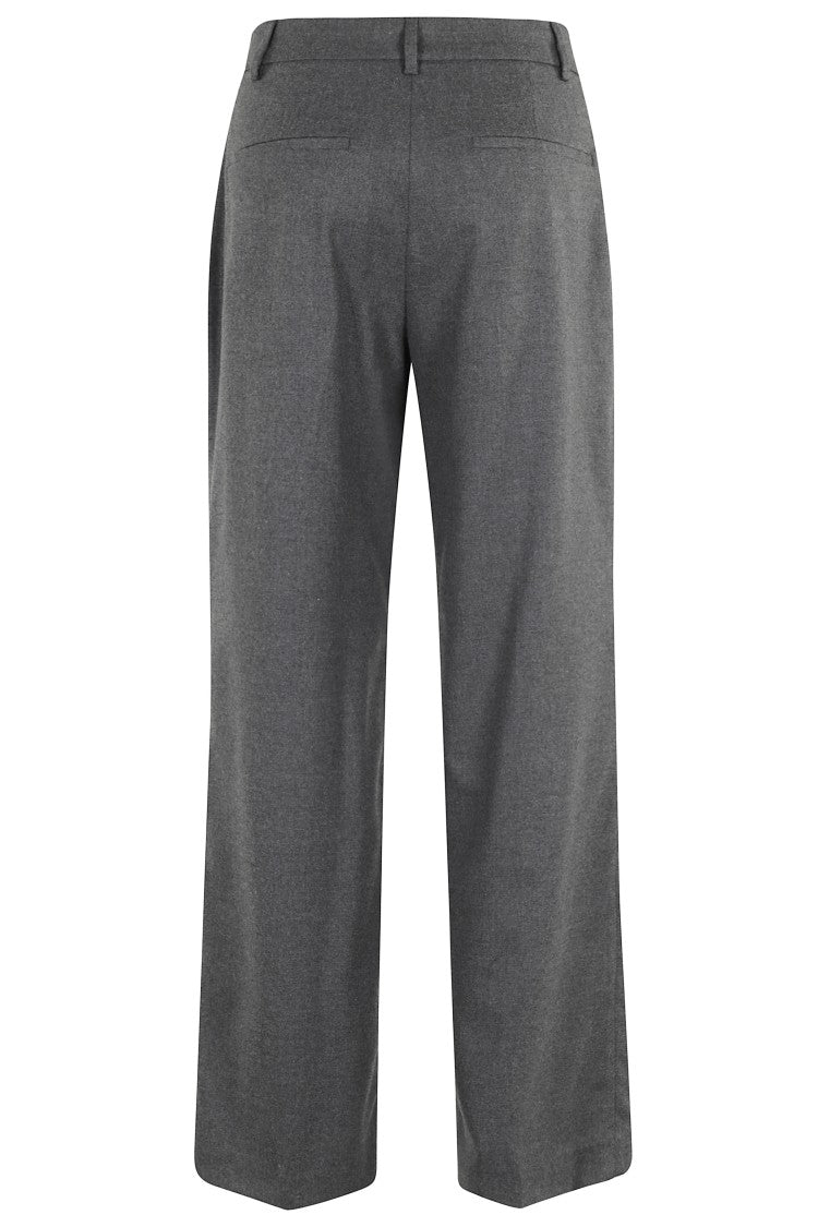 Seventy High-Waisted Flannel Pants With Tailored Darts And Side Pockets