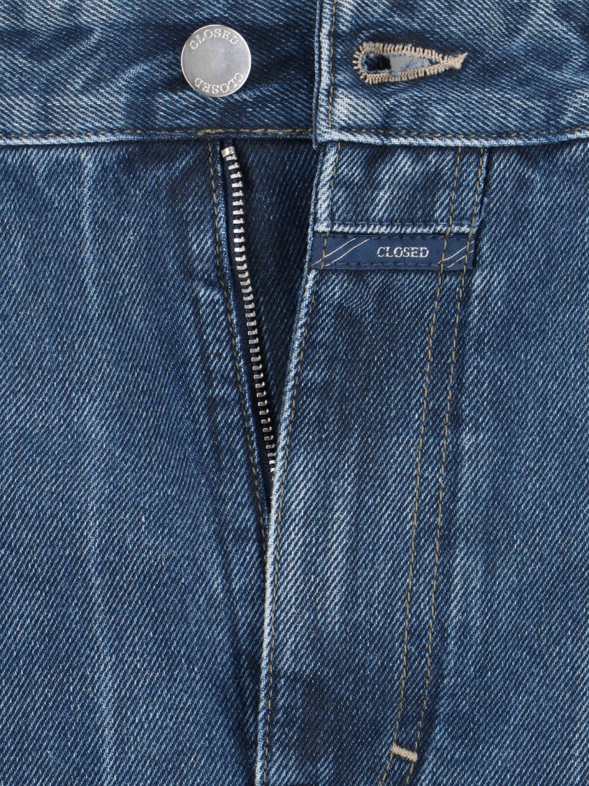 Closed High-Waisted Straight-Leg Denim Jeans With Worn-In Finish