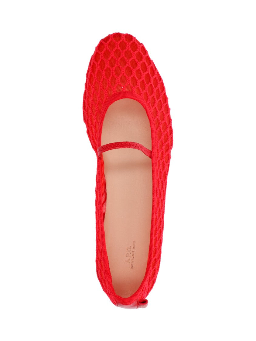 A.P.C. Swan Mesh Ballerinas Red