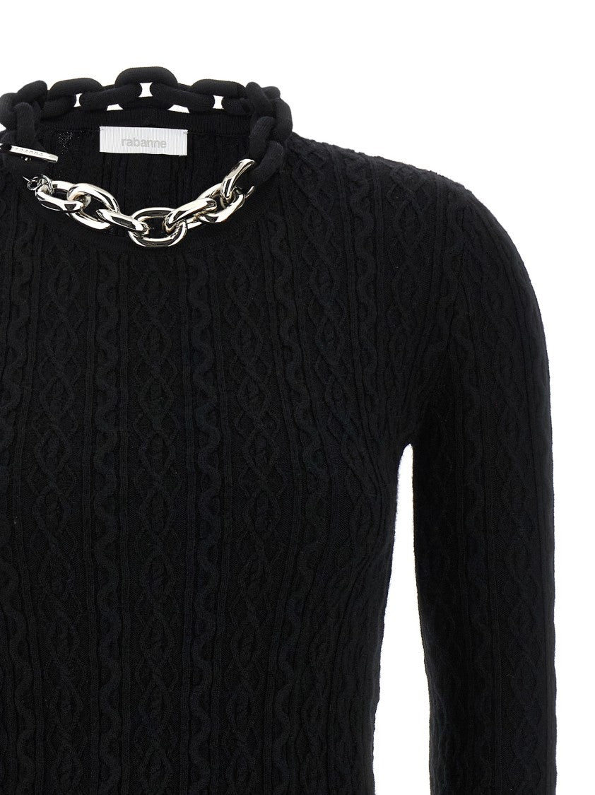 Paco Rabanne Ribbed Wool-Cashmere Blend Sweater