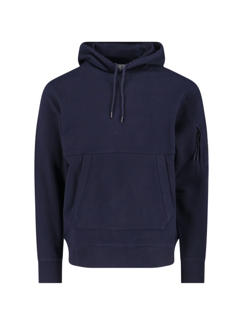 C.P. Company Logo Hoodie Navy Blue