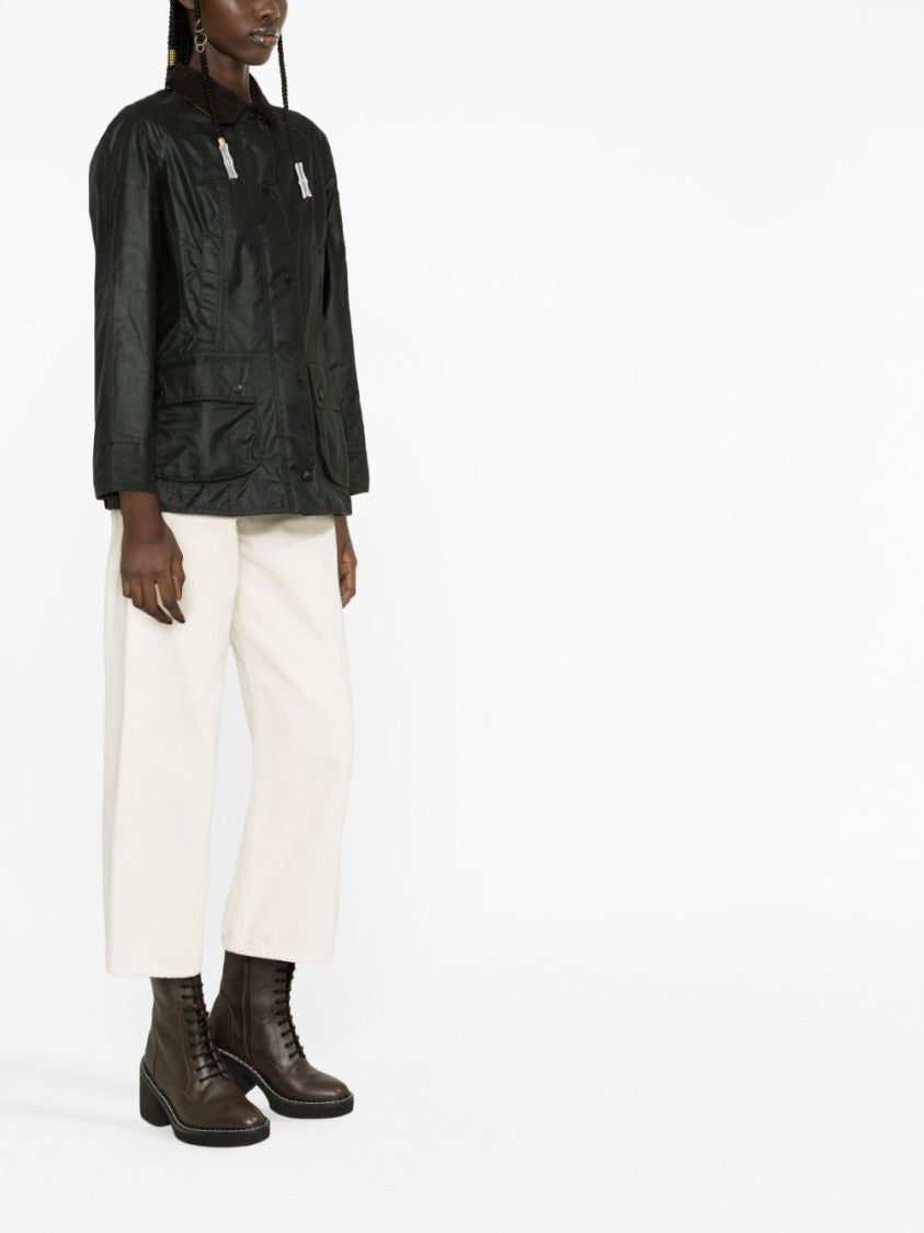 Barbour Green Cotton Jacket With Structured Silhouette