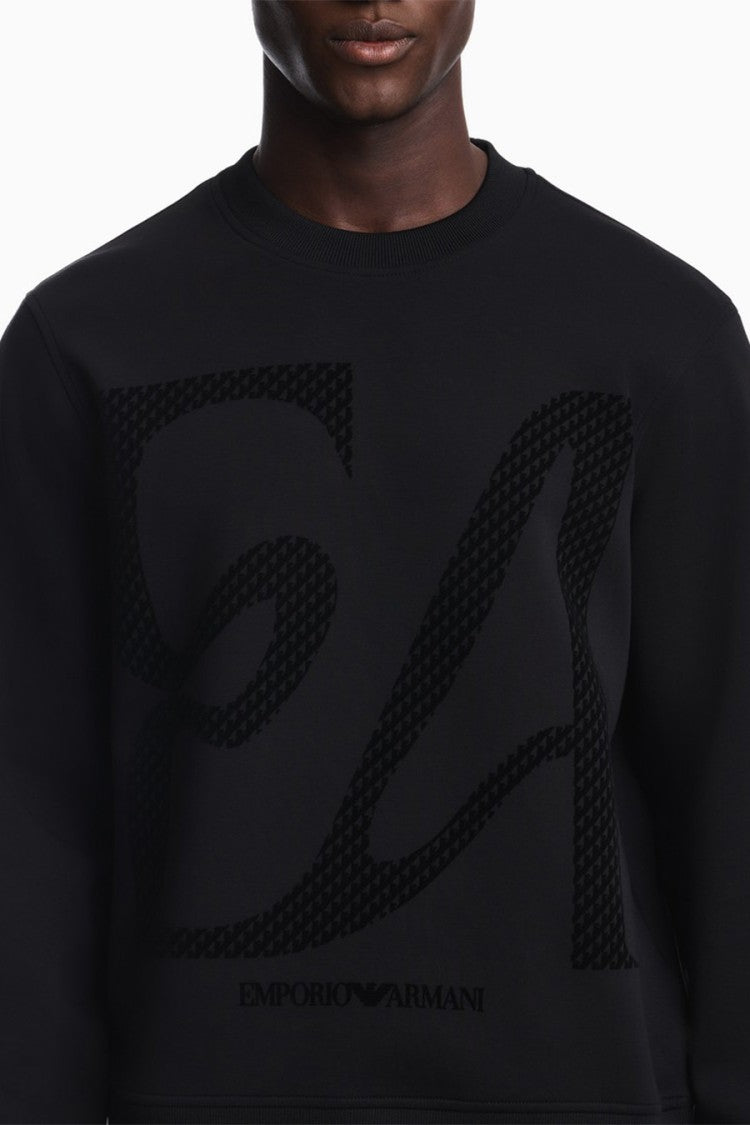 Emporio Armani Black Cotton-Blend Logo Sweatshirt