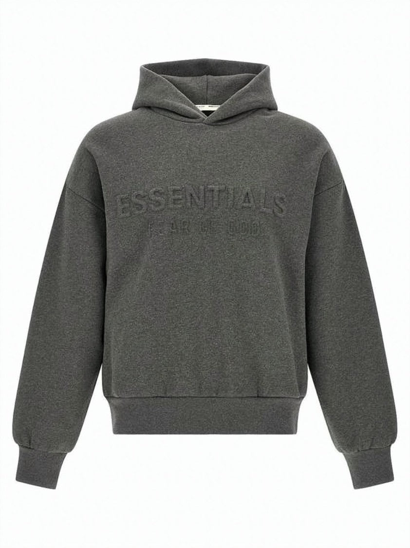 Fear Of God Relaxed Fit Cropped Hoodie With Tonal Embossed Logo