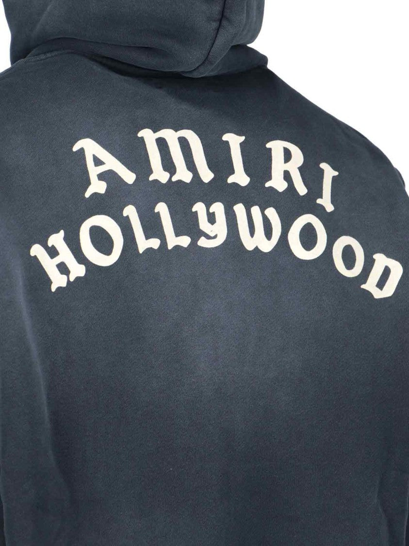 Amiri Vintage-Style Zip-Up Hoodie With Drawstring Hood