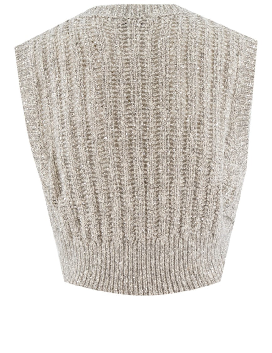 Brunello Cucinelli Ribbed Knit Waistcoat In Luxurious Cashmere-Wool Blend