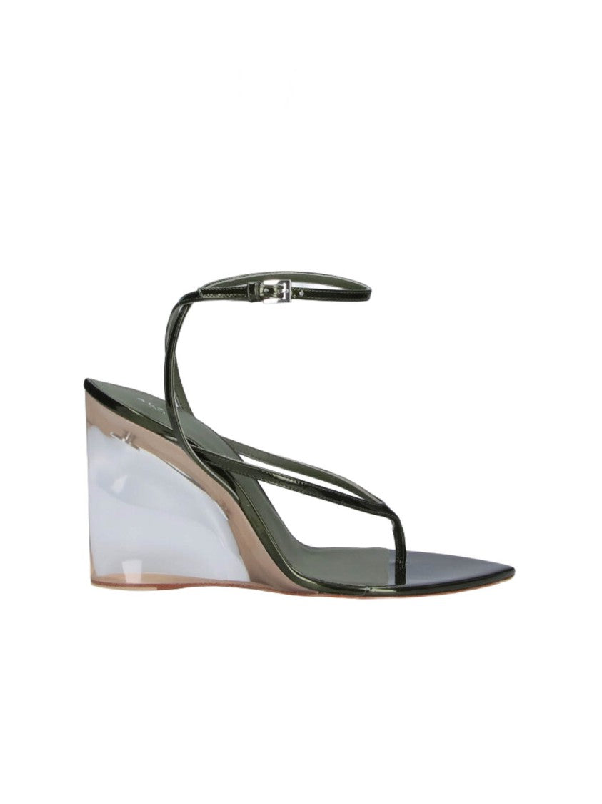 Alaïa Black Pointed Toe Transparent Wedge Sandals