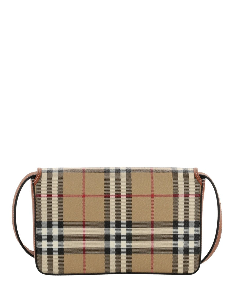 Burberry Classic Plaid Hampshire Shoulder Bag With Leather Trim