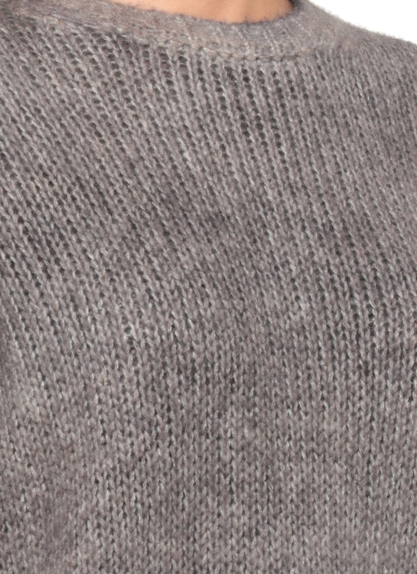 Avant Toi Melange Cashmere Sweater With Braided Pattern And Ribbed Details