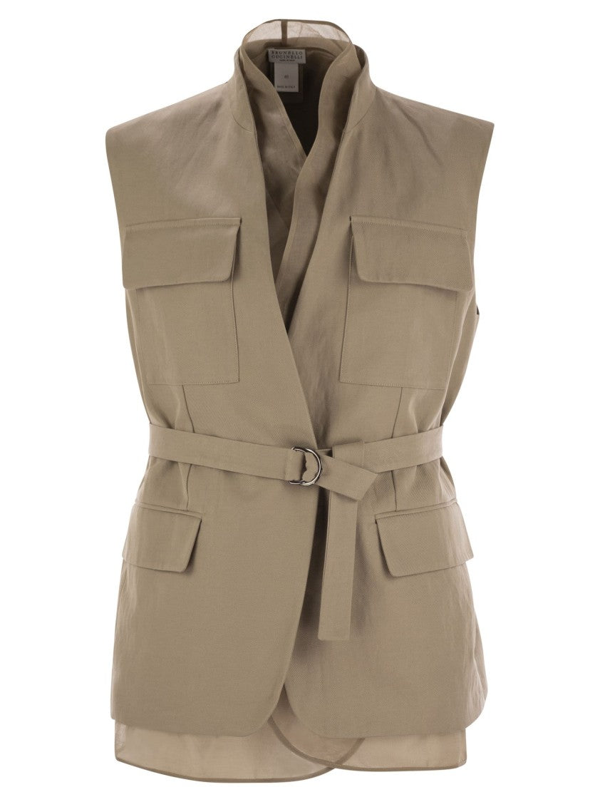 Brunello Cucinelli Cotton And Linen Cover Gilet