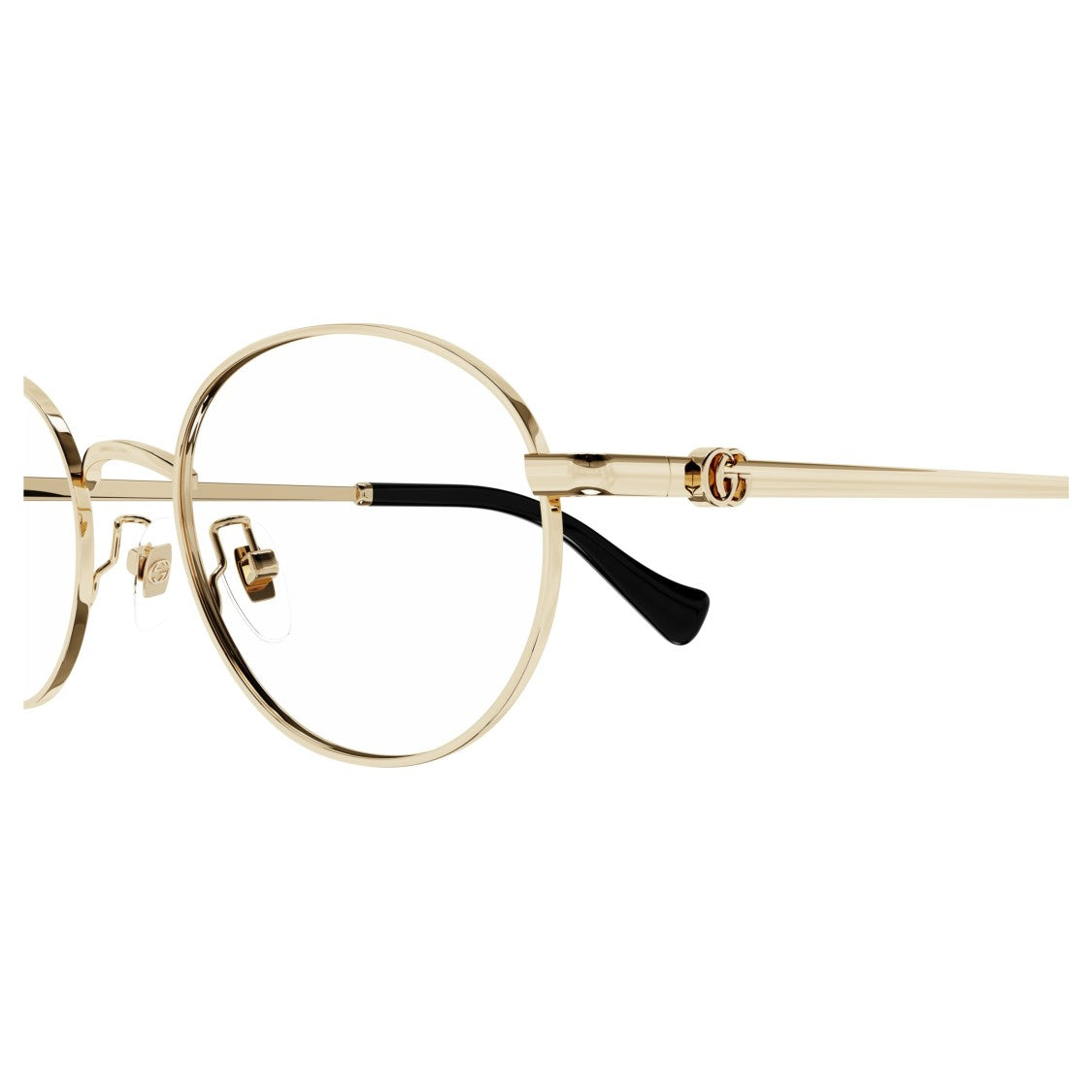 Gucci Gg1608ok Round Gold-Toned Metal Eyeglasses