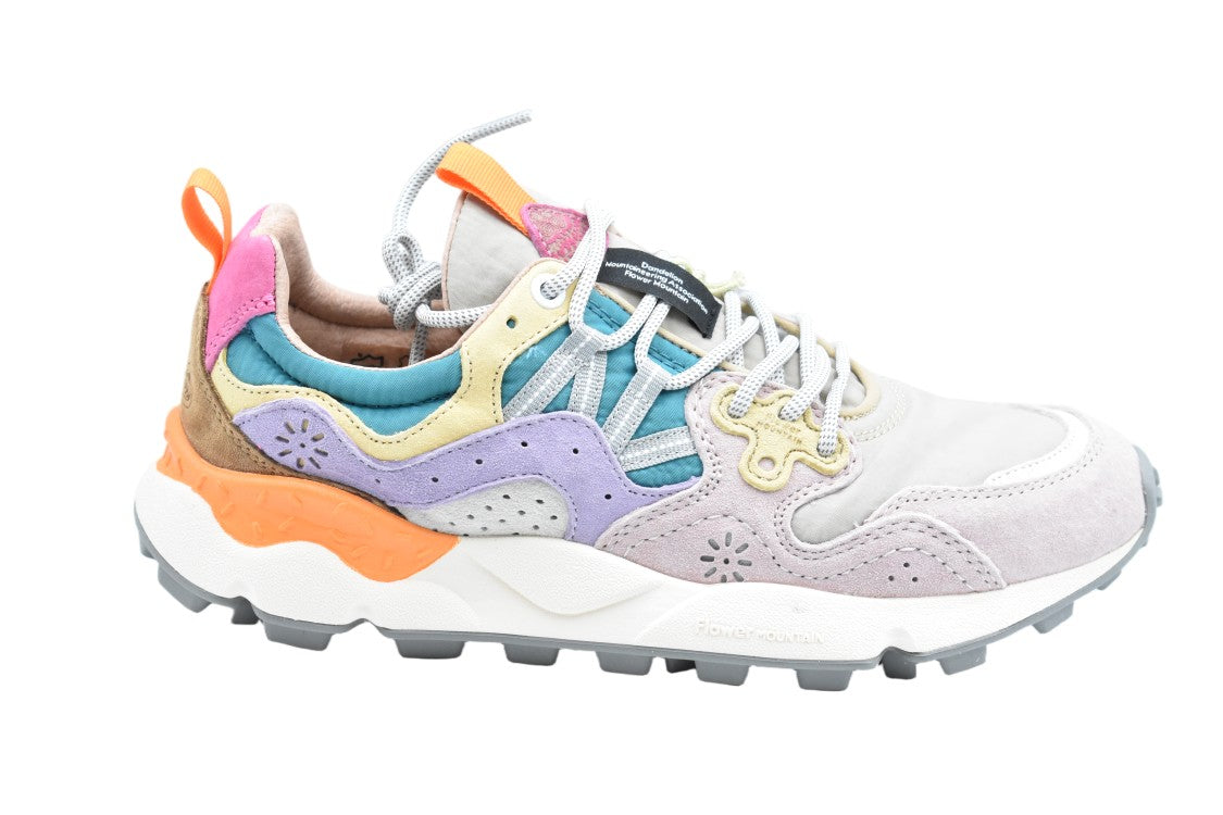 Flower Mountain Pink Petrol Suede Nylon Laced Shoes