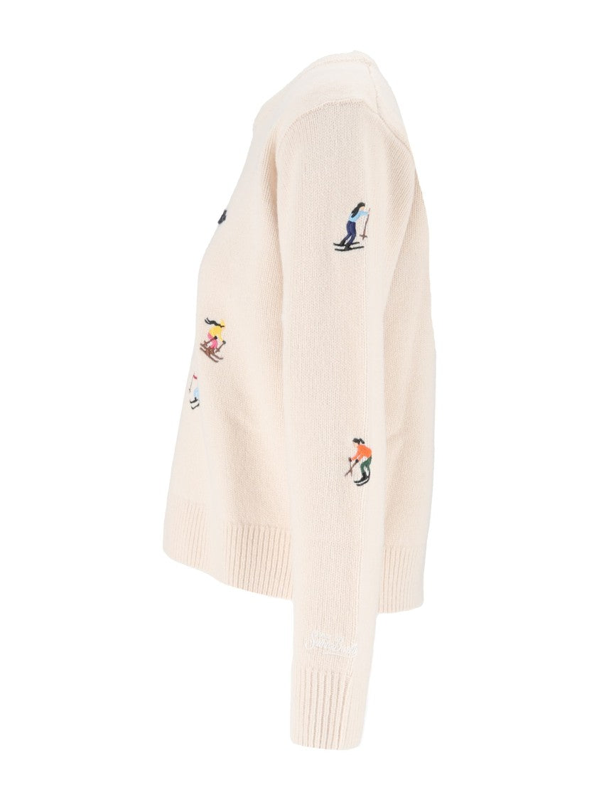Mc2 Saint Barth Kyla-Love Skiss Girls Ski Heart Wool Sweater