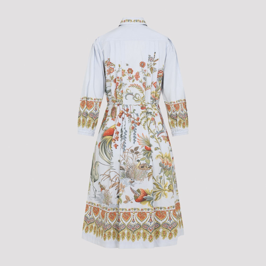 Etro Light Blue Cotton Midi Dress