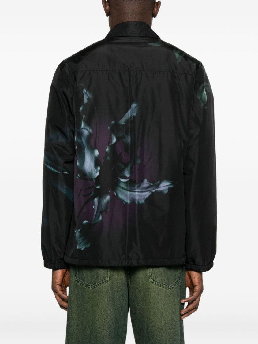 Dries Van Noten Black Technical Polyamide Zip Front Jacket