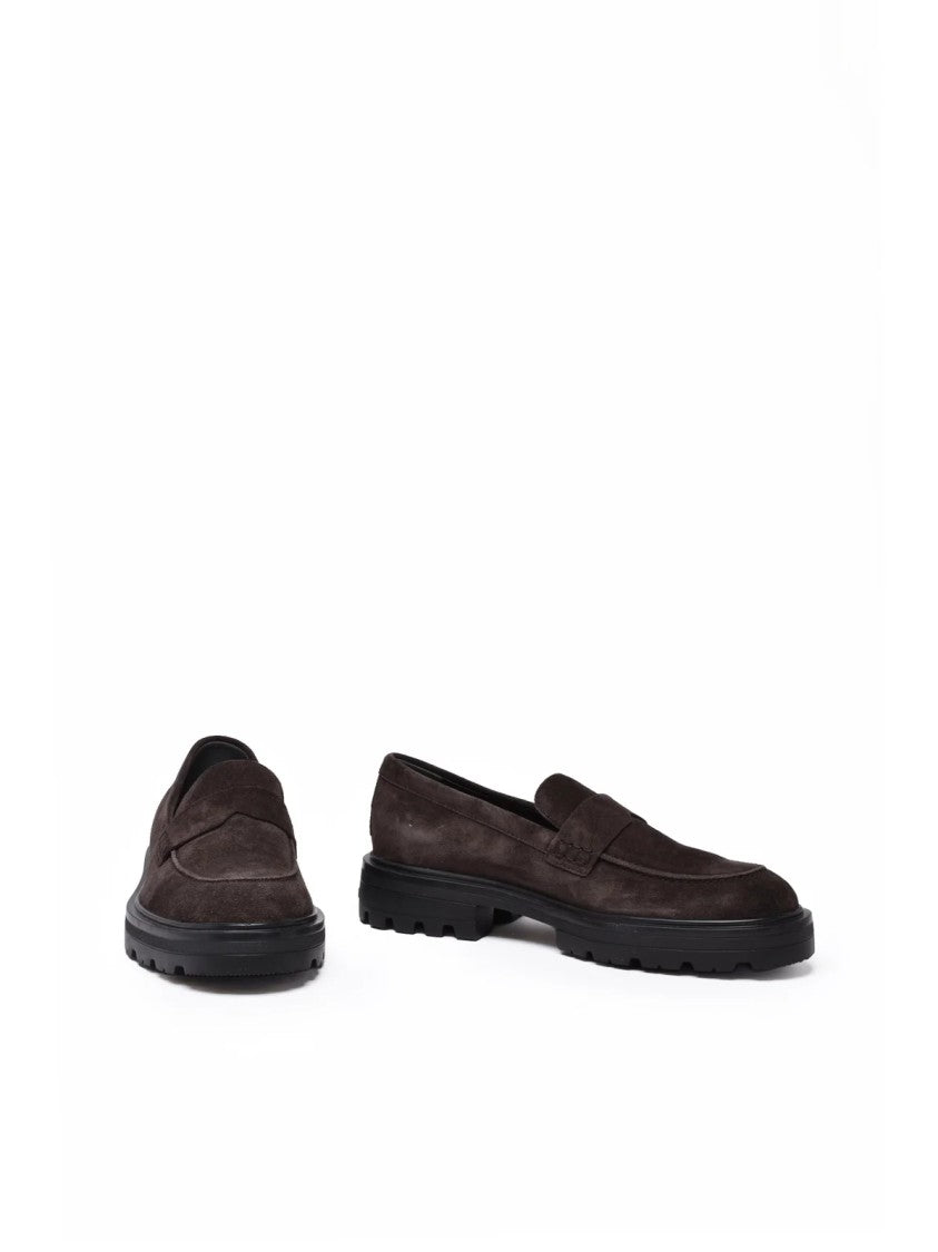 Hogan Brown Suede Penny Loafers