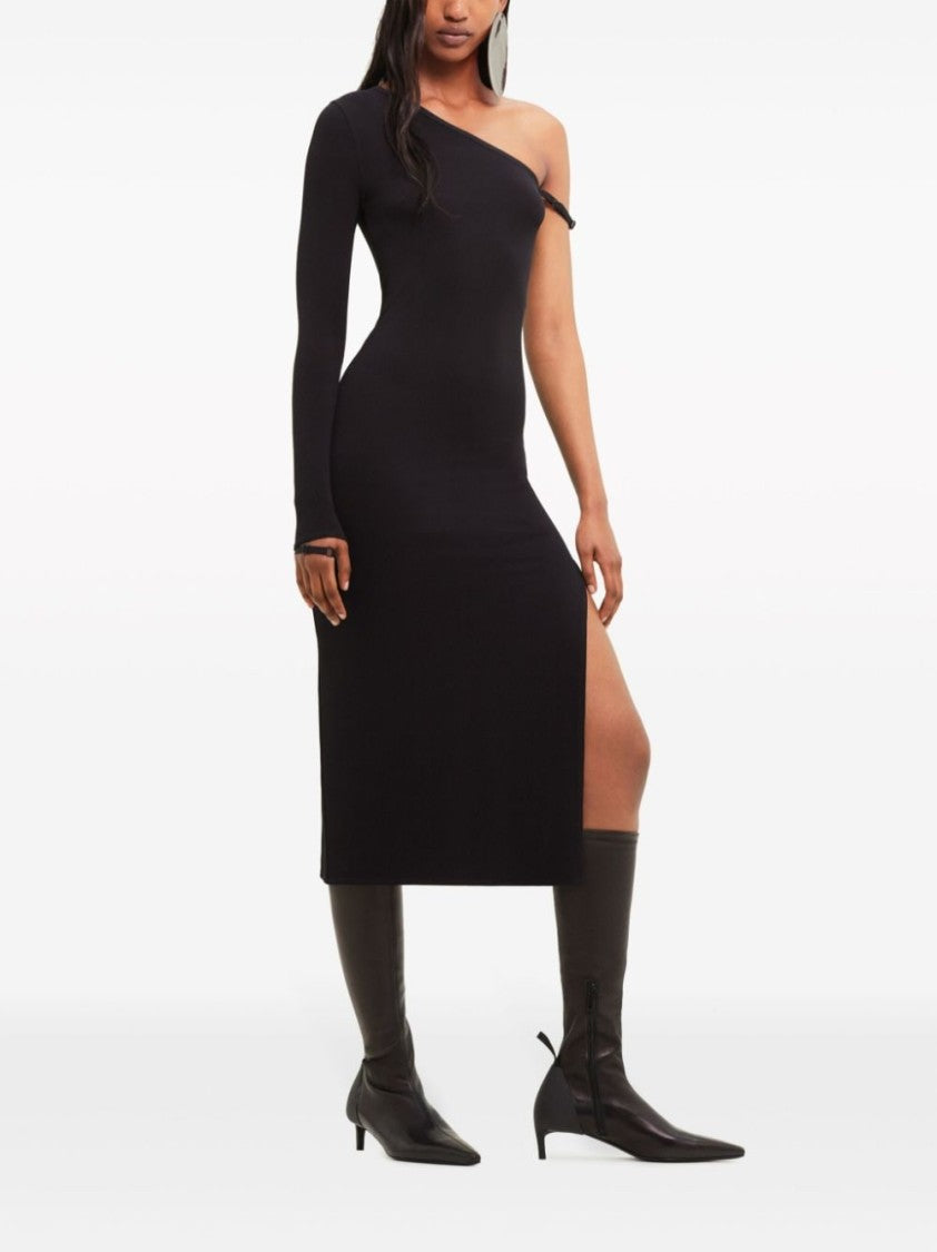 Courrèges Asymmetrical Off-Shoulder Midi Dress