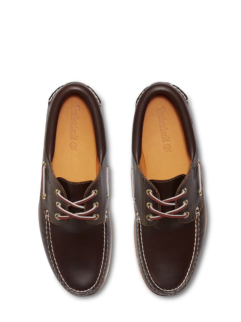 Timberland Brown Leather Boat Shoes With Rugged Rubber Sole