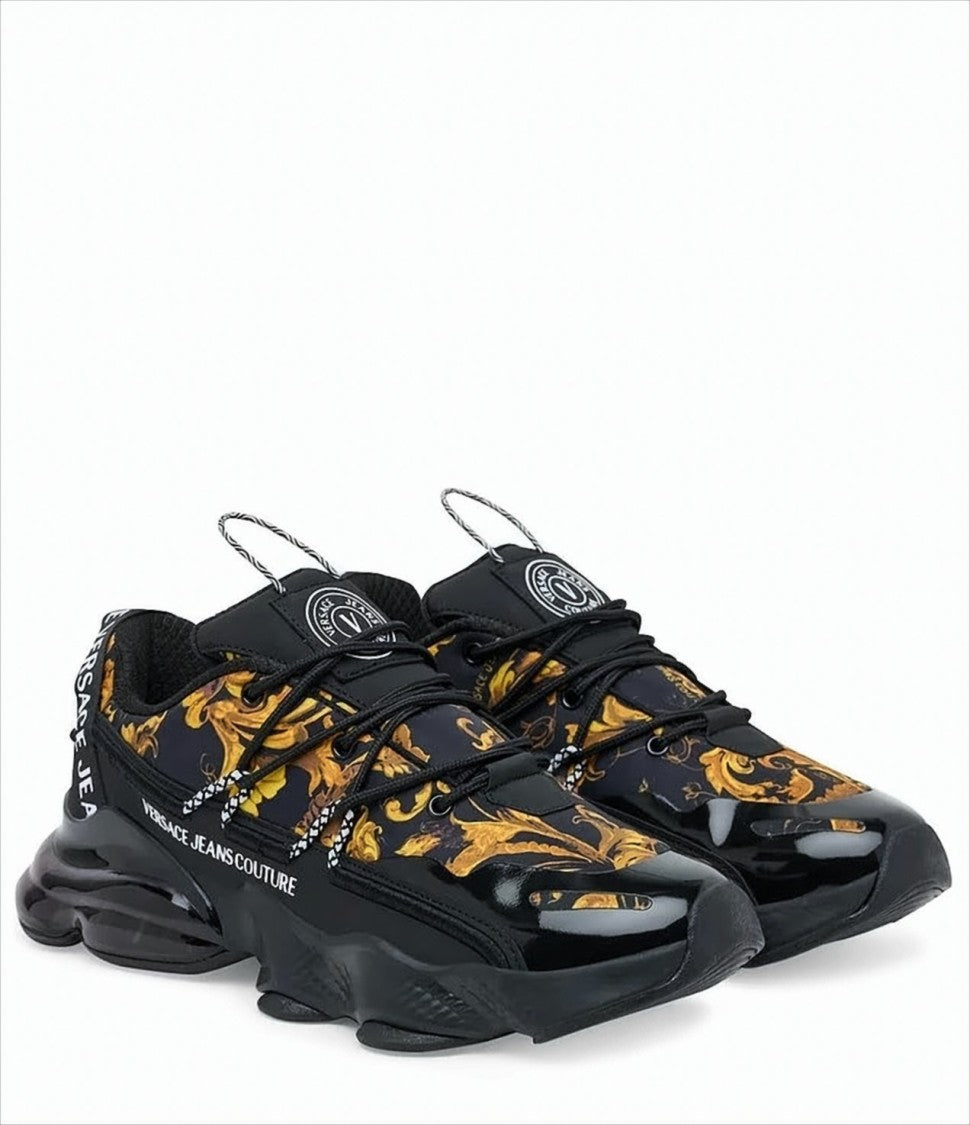 Versace Baroque Jacquard Sneakers With Bold Branding