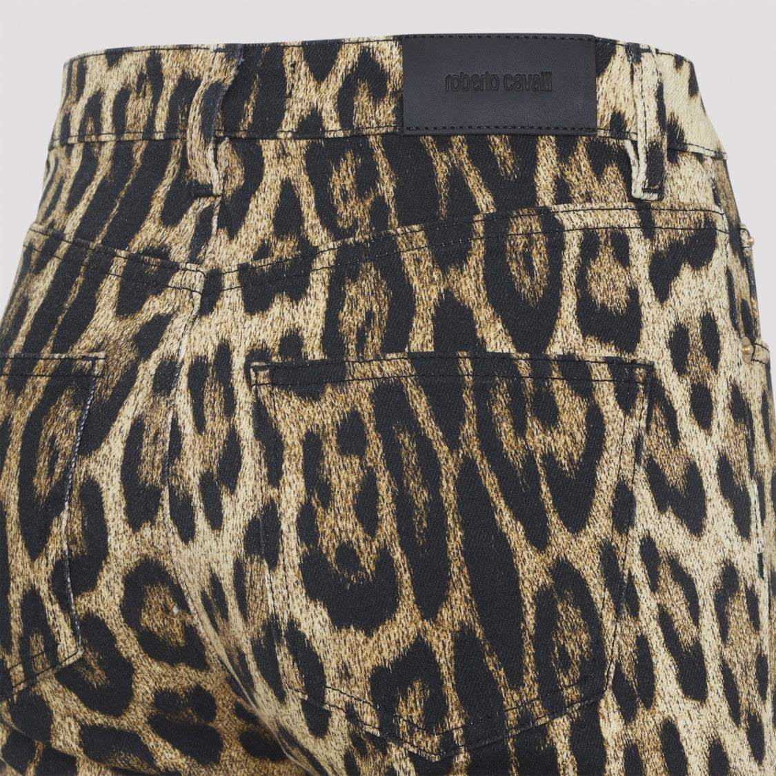 Roberto Cavalli Bootcut Beige Cotton Jeans