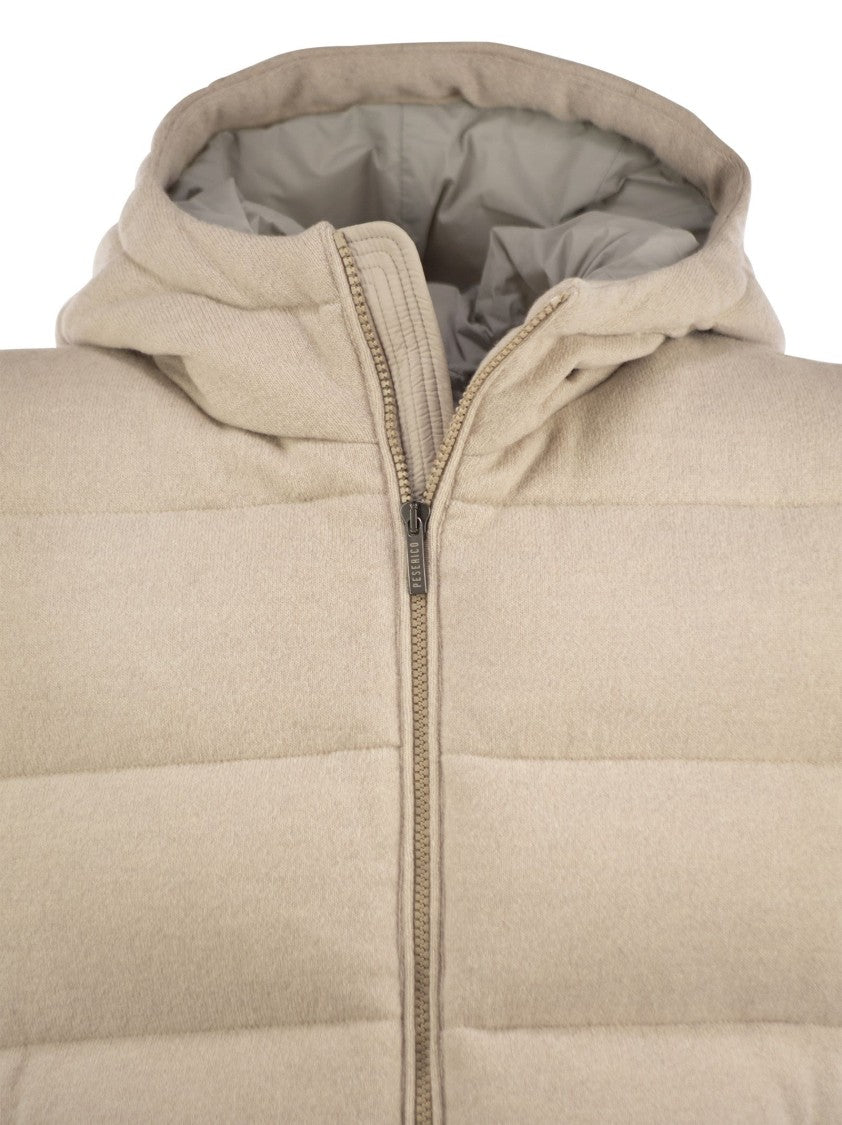 Peserico Goose Down Vest In Wool And Cashmere