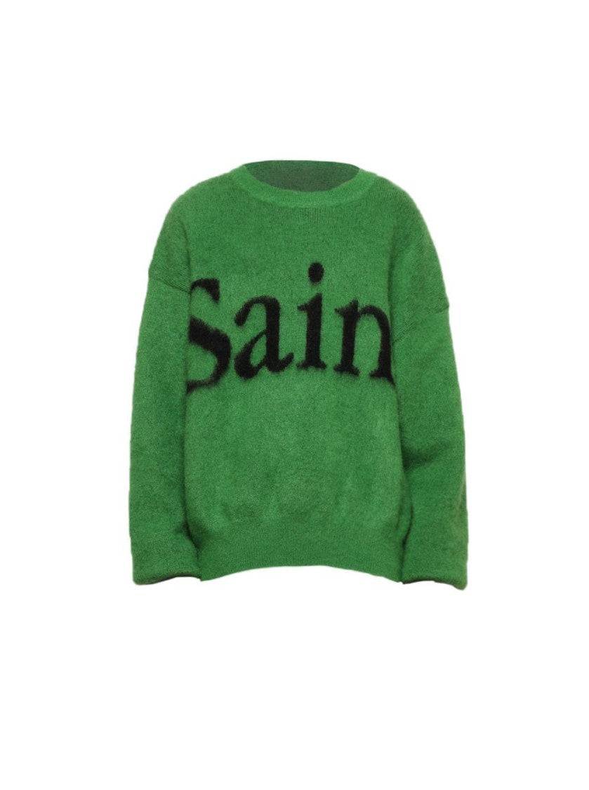 Saint Mxxxxxx Relaxed Fit Crewneck Knit With Bold Logo