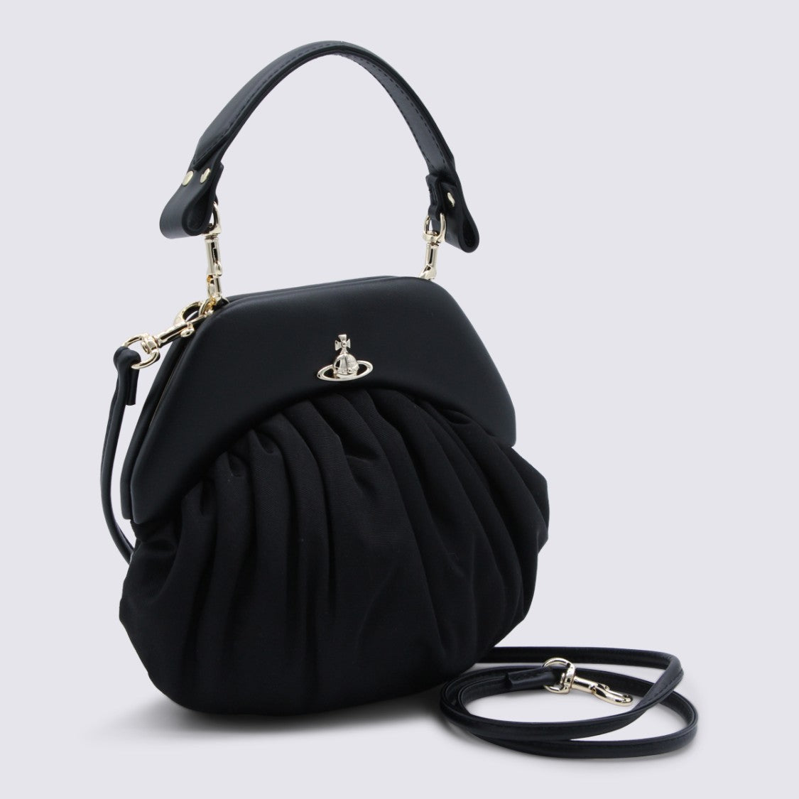 Vivienne Westwood Black Structured Top Handle Bag