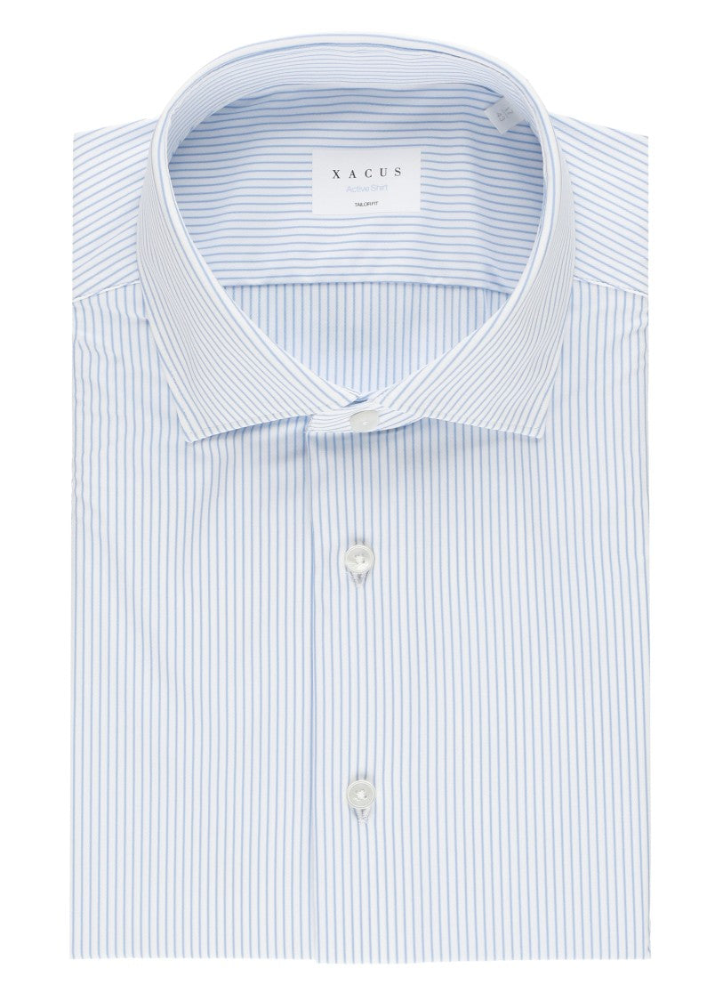 Xacus White Striped Active Casual Shirt