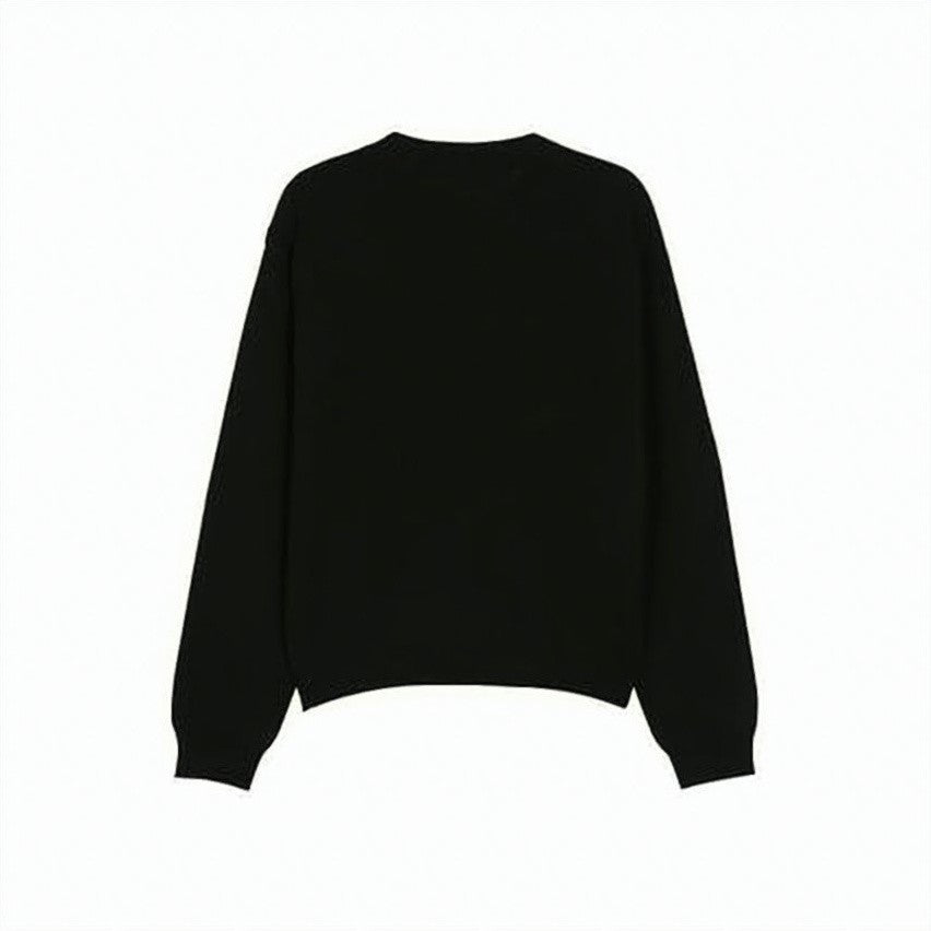 Andersson Bell Black Knit Sweater With Blue Heart Graphic