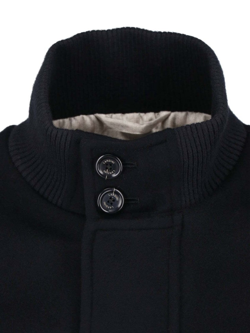 Lardini Cropped High Ribbed Collar Buttoned Cuffs Jacket