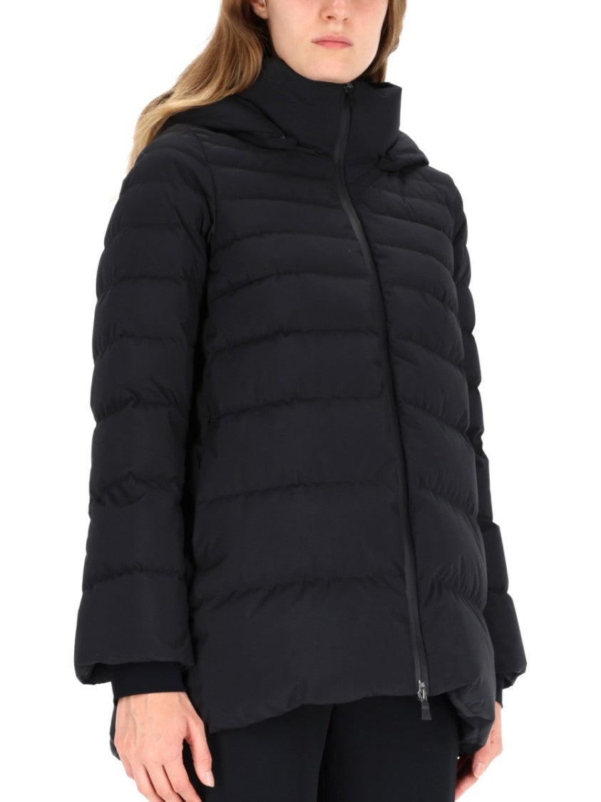 Herno Quilted Black Sports Jacket With High Collar And Hood
