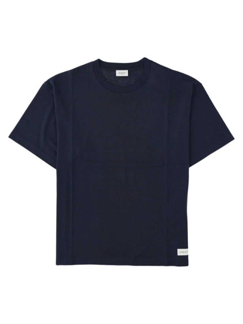 Saint Laurent Boxy-Fit Patch Logo Cotton T-Shirt