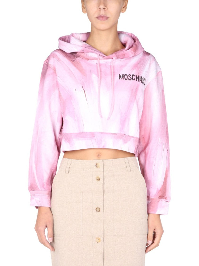 Moschino "Art Theme" Cropped Sweatshirt