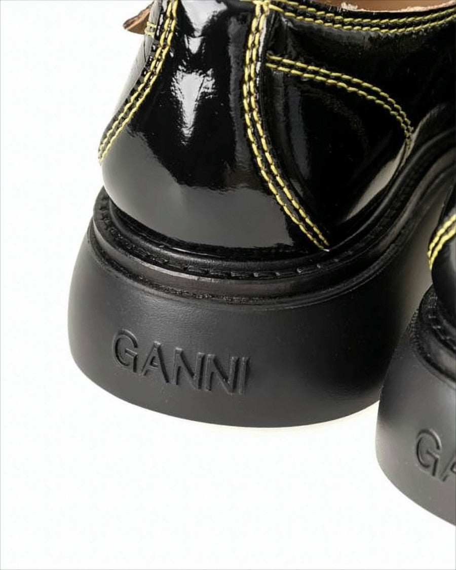 Ganni Chunky Glossy Black Loafers