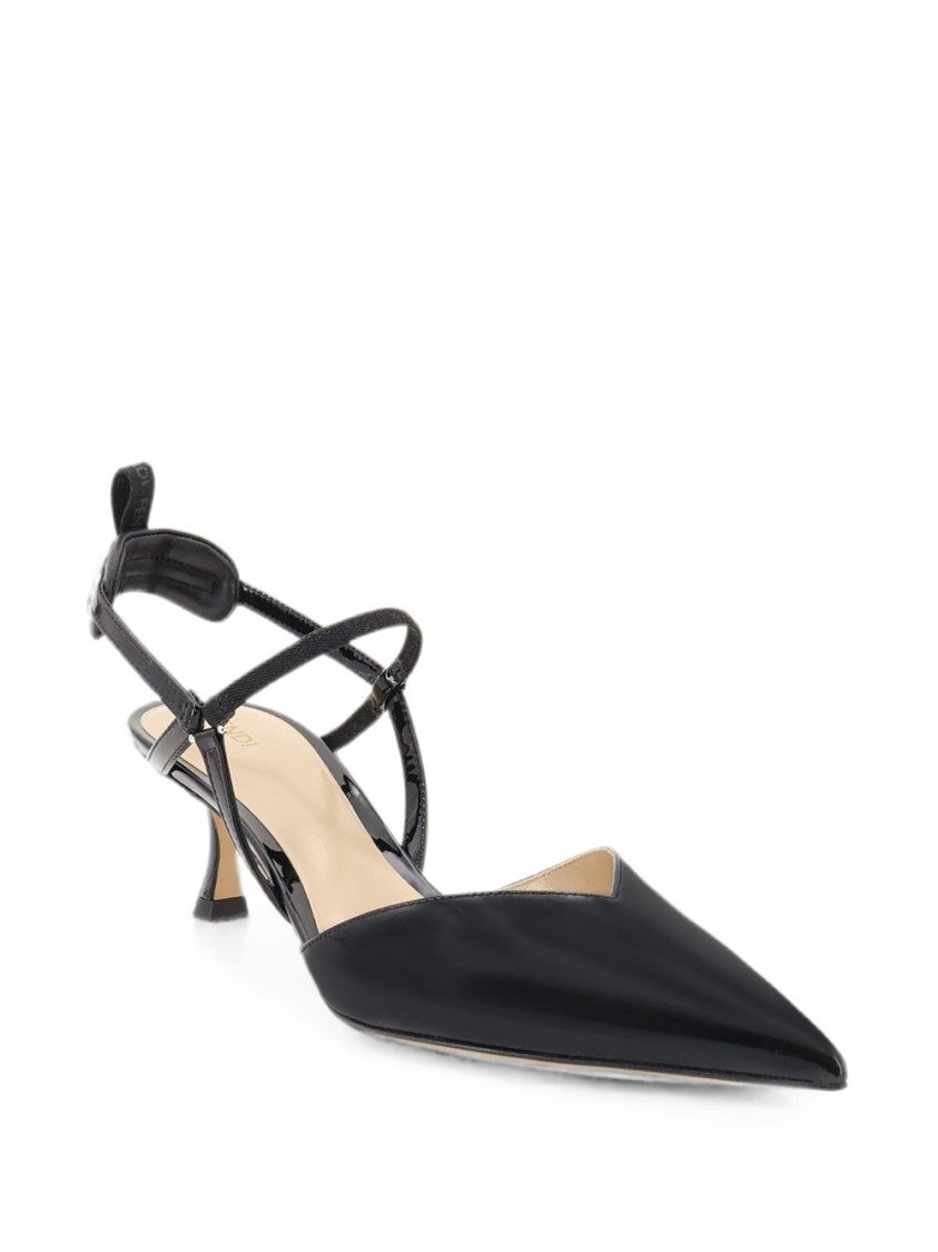 Fendi Pointed Toe With Sculpted Heel And Crisscrossing Straps
